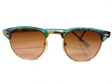 Clubmaster solbrille i blålig nuance m/ lys smokey glas | clubmaster