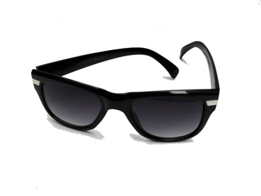 Wayfarer agtig solbrille i sort m/ metal detalje | search