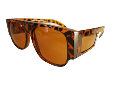 Brun-tortoise/skildpadde solbrille m/ side-brille | oversize_store_solbriller