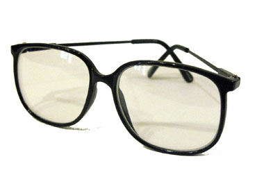 Retro brille med klart glas i sort | search