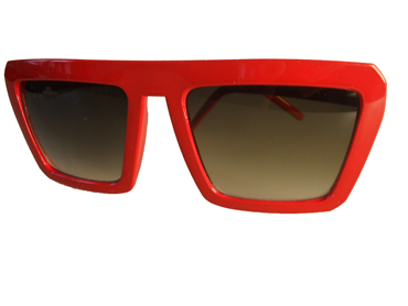 Rød kantet cartoon solbrille | oversize_store_solbriller