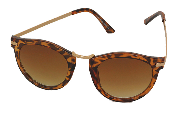 Lækker lys skildpaddebrun rundlig solbrille | runde_solbriller