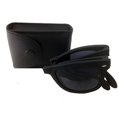 Folde solbriller i mat sort wayfarer - Design nr. 3192