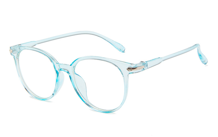 Tyrkisblå transparent brille med klart glas uden styrke - Design nr. 4391