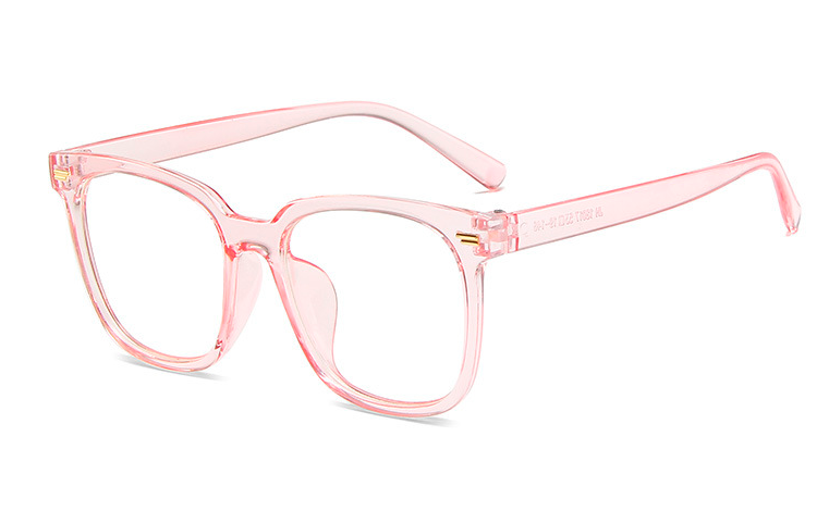 Flot lyserød stilet brille med klart glas, uden styrke - Design nr. 4408