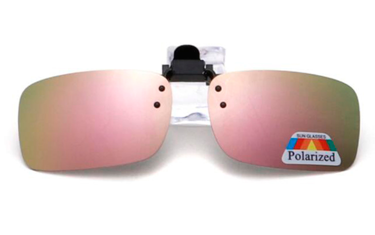 Clip-on solbrille med spejlglas i Champagne-Koral nuancer - Design nr. 4535