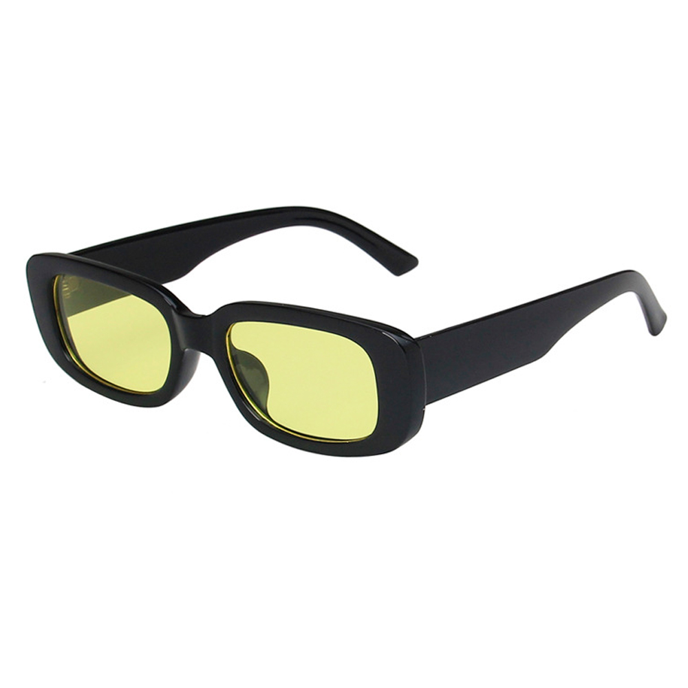 Fræk solbrille i aflangt firkantet design med gule glas - Design nr. 4550