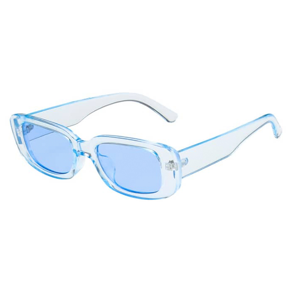 Transparent lyseblå solbrille i aflangt firkantet design - Design nr. 4566