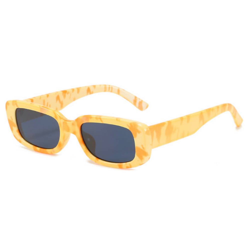 Solgult farvemix solbrille i aflangt firkantet design - Design nr. 4572