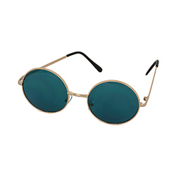Rund solbrille med tyrkis glas - Design nr. 1001