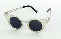 Cateye solbrille i sølv gitter - Design nr. s1033