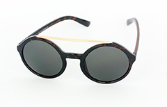 Stor rund solbrille i mørk skildpaddebrun - Design nr. s1059