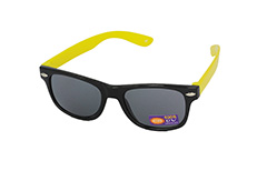 Solbrille til børn i sort med gule stænger - Design nr. s1095