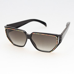 Billig solbrille i sort med blomster - Design nr. 280