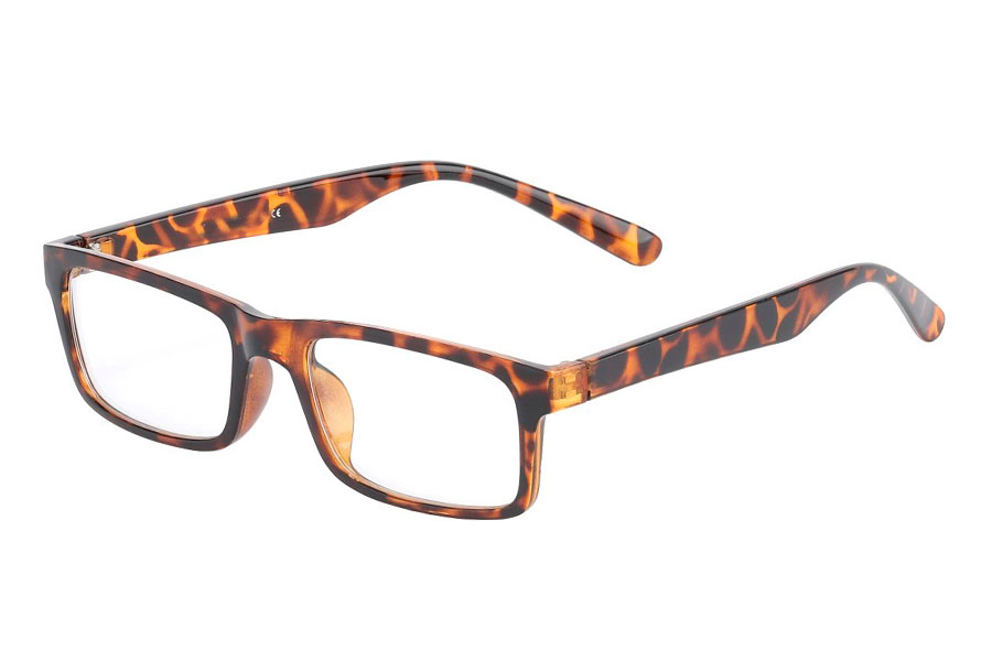 Skildpaddebrun brille med klart glas - Design nr. s3015