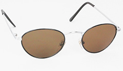 Sort og sølvfarvet oval solbrille - Design nr. s3121