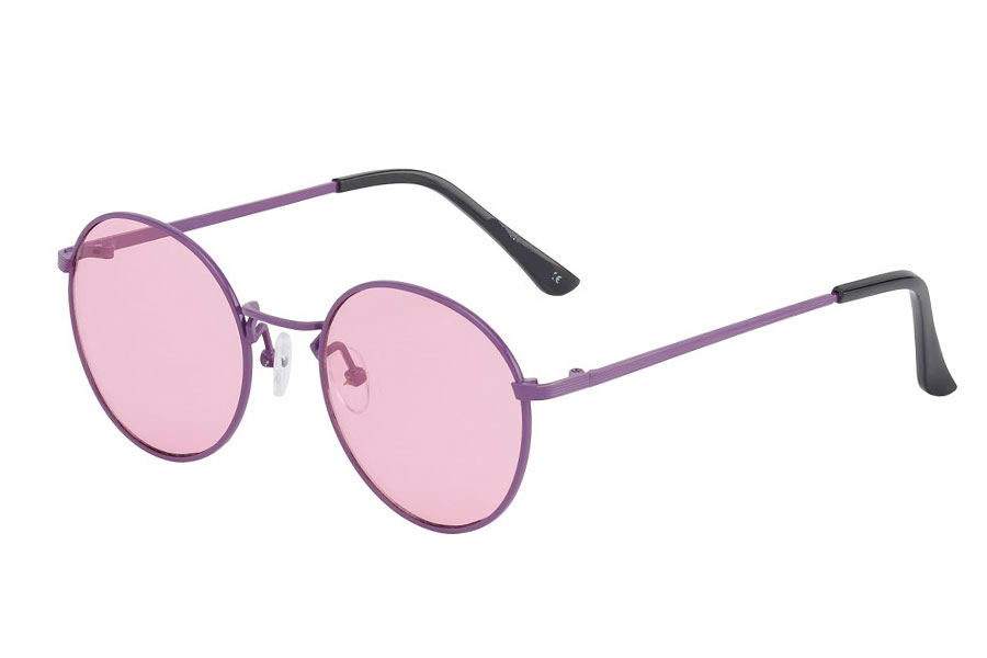Moderigtig solbrille i lilla metalstel med lyselilla linser - Design nr. s3748