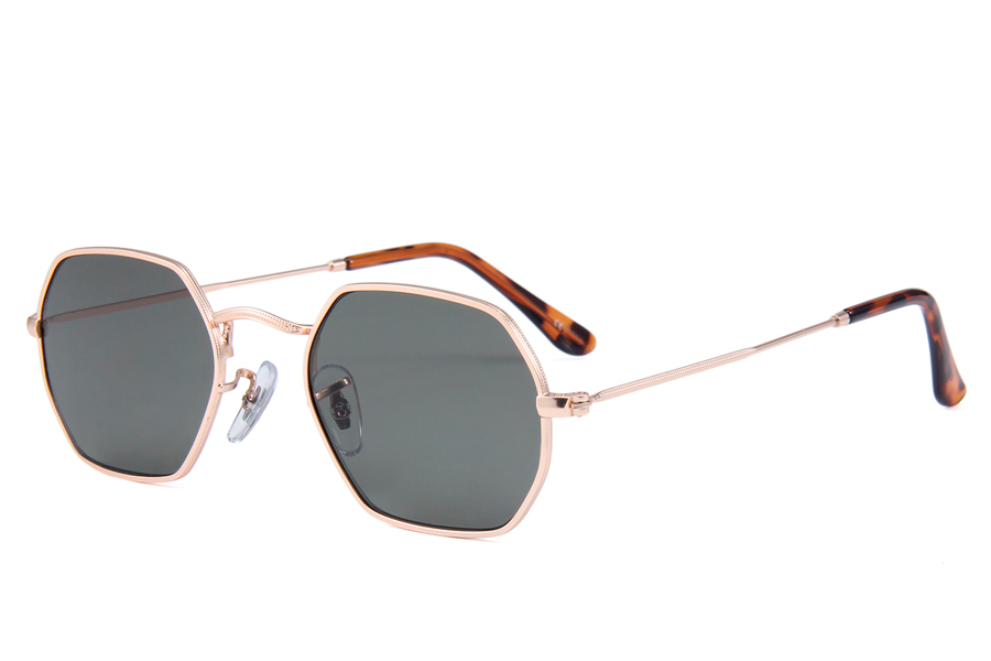 Octagonal solbrille med flade linser - Design nr. s3903