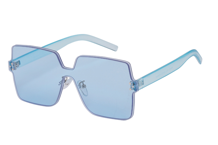 Stor oversize flad lyseblå solbrille - Design nr. s3922
