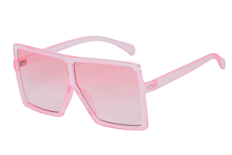 Oversized stor lyserød brille i fladt design - Design nr. 3935