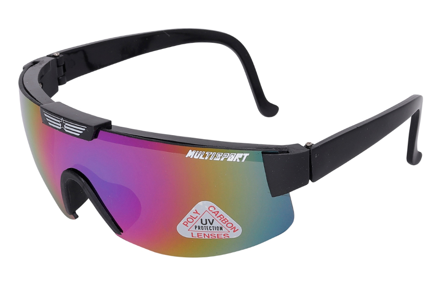 Cykel/ sports brille i RETRO design med hvid stjerne/stribe detalje - Design nr. s3949