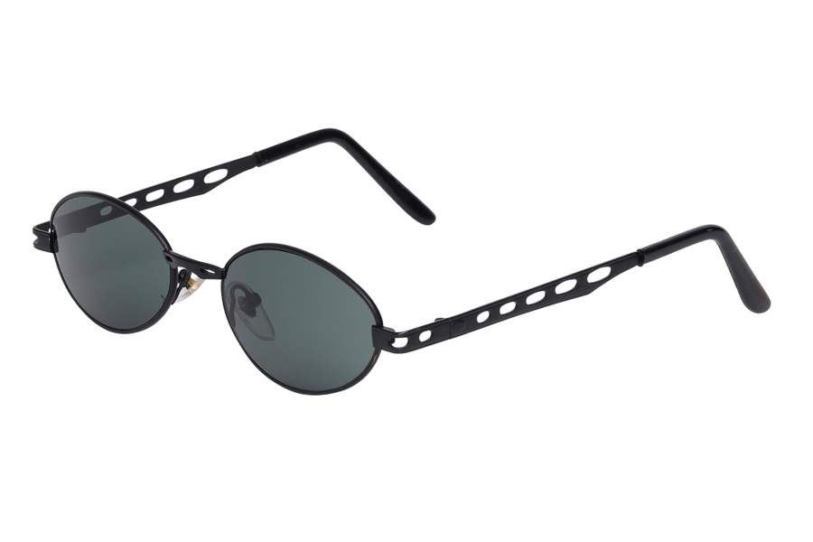 Oval solbrille i mat sort stel - Design nr. s4015