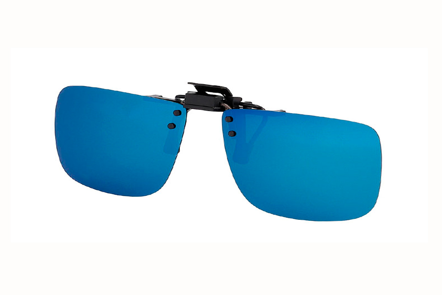 Polaroid clip-on solbrille i blåt spejlfarvet glas - Design nr. s4047