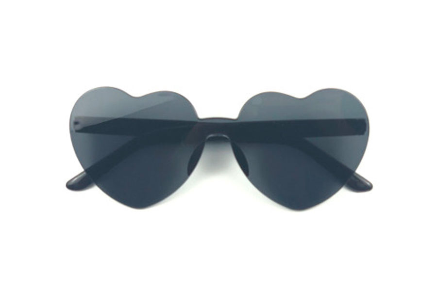Sort hjerte solbrille i fladt design - Design nr. s4067
