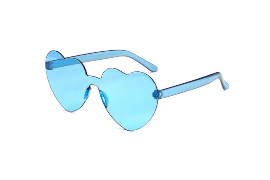 Lyseblå hjerte solbrille i fladt design - Design nr. s4071