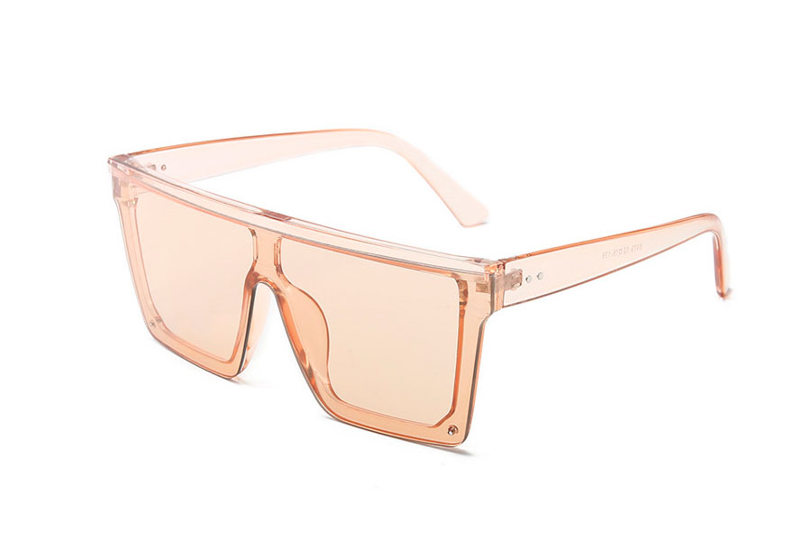Laks-fersken farvet solbrille i kantet design - Design nr. s4113