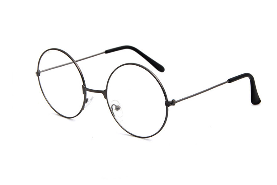 Mørk sølvfarvet metal brille i det moderigtige John Lennon look. - Design nr. s4206