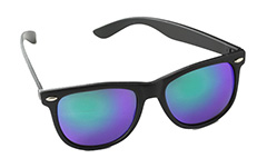 Wayfarer solbrille i sort med grønligt multiglas - Design nr. 886