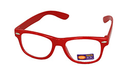 Børne brille med klart glas uden styrke i rød - Design nr. s939